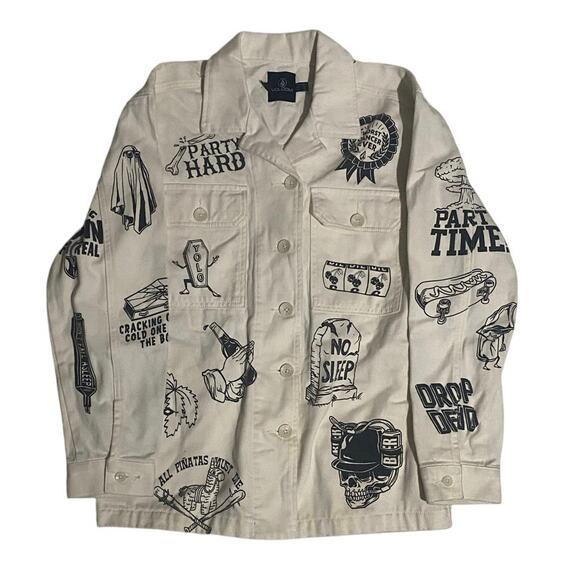 Volcom Featured Artist Series Denim Button Up Jacket - Picture 1 of 8